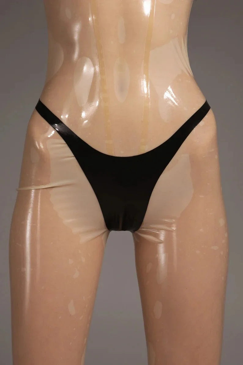 Latex Bikini Briefs – Transparent with Black Trim