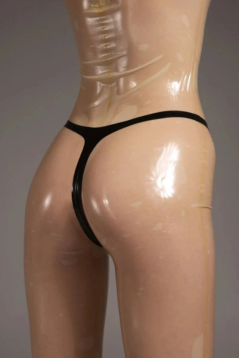 Latex Bikini Briefs – Transparent with Black Trim