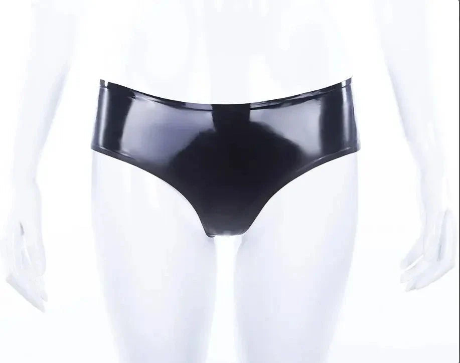 Latex High-Waisted Briefs – Black