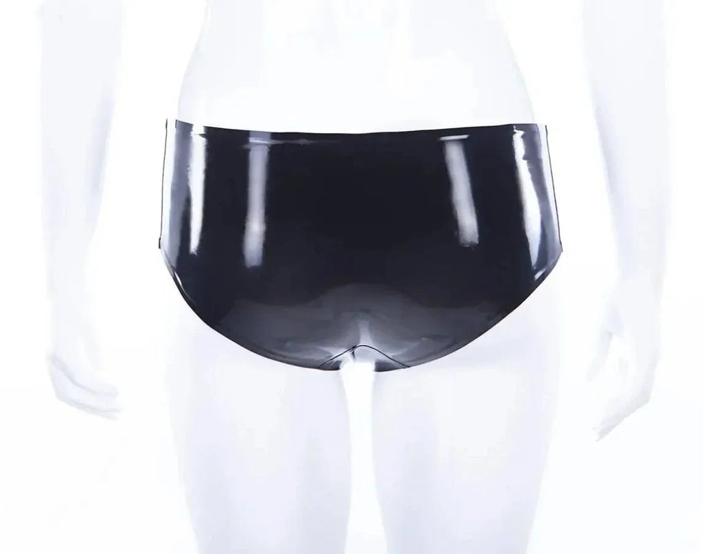 Latex High-Waisted Briefs – Black