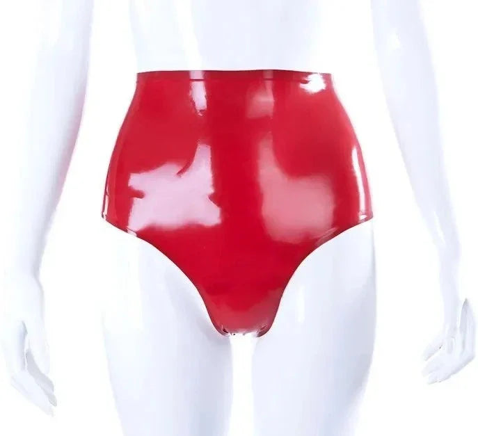Latex High-Waisted Panty – Red