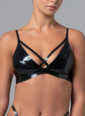 Starlet Latex Bralette with Cross-Strap Detail