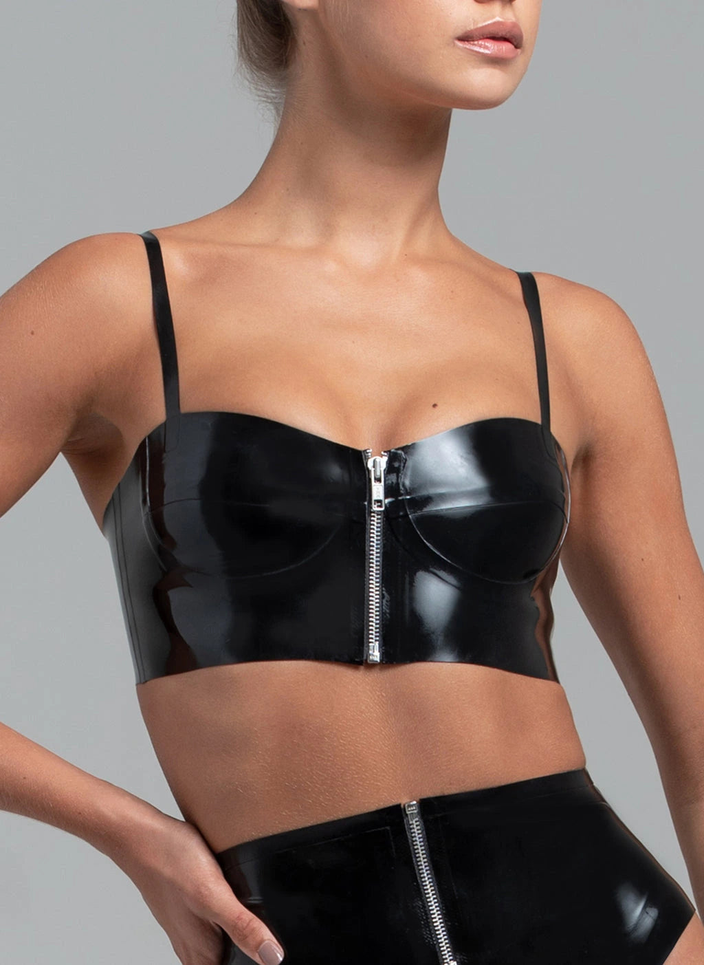 Latex Bad Girl Bra Top – Edgy High-Gloss Latex Bra for Women