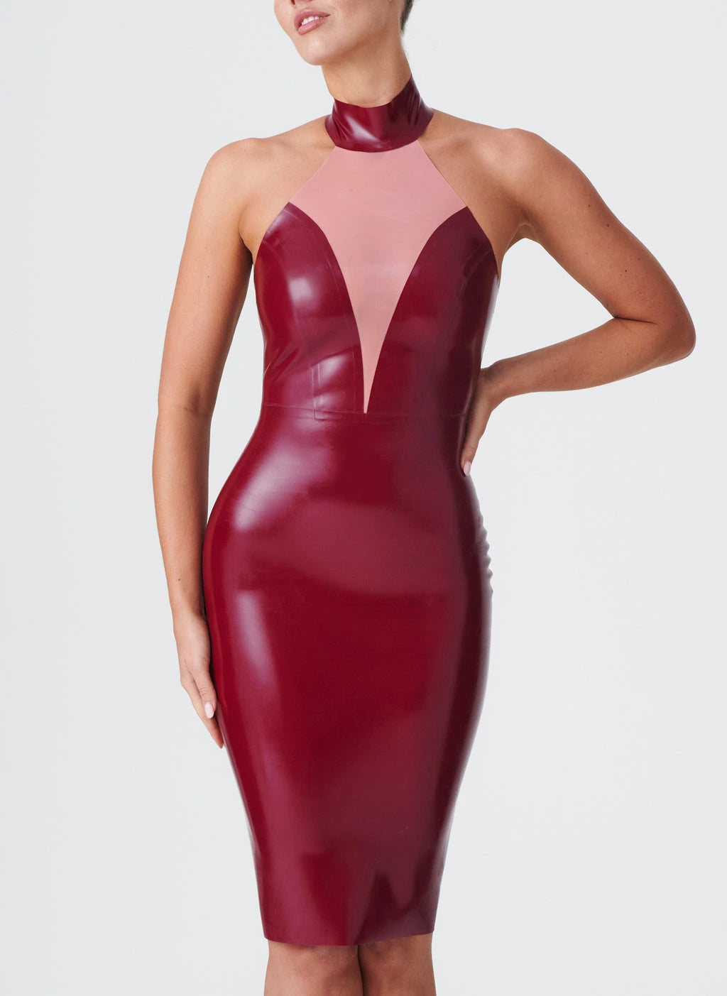 Latex Dahlia Dress – Floral-Inspired High-Gloss Latex Dress for Women