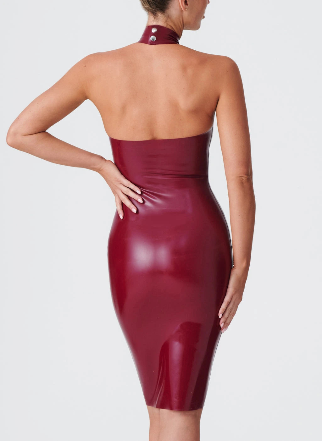 Latex Dahlia Dress – Floral-Inspired High-Gloss Latex Dress for Women